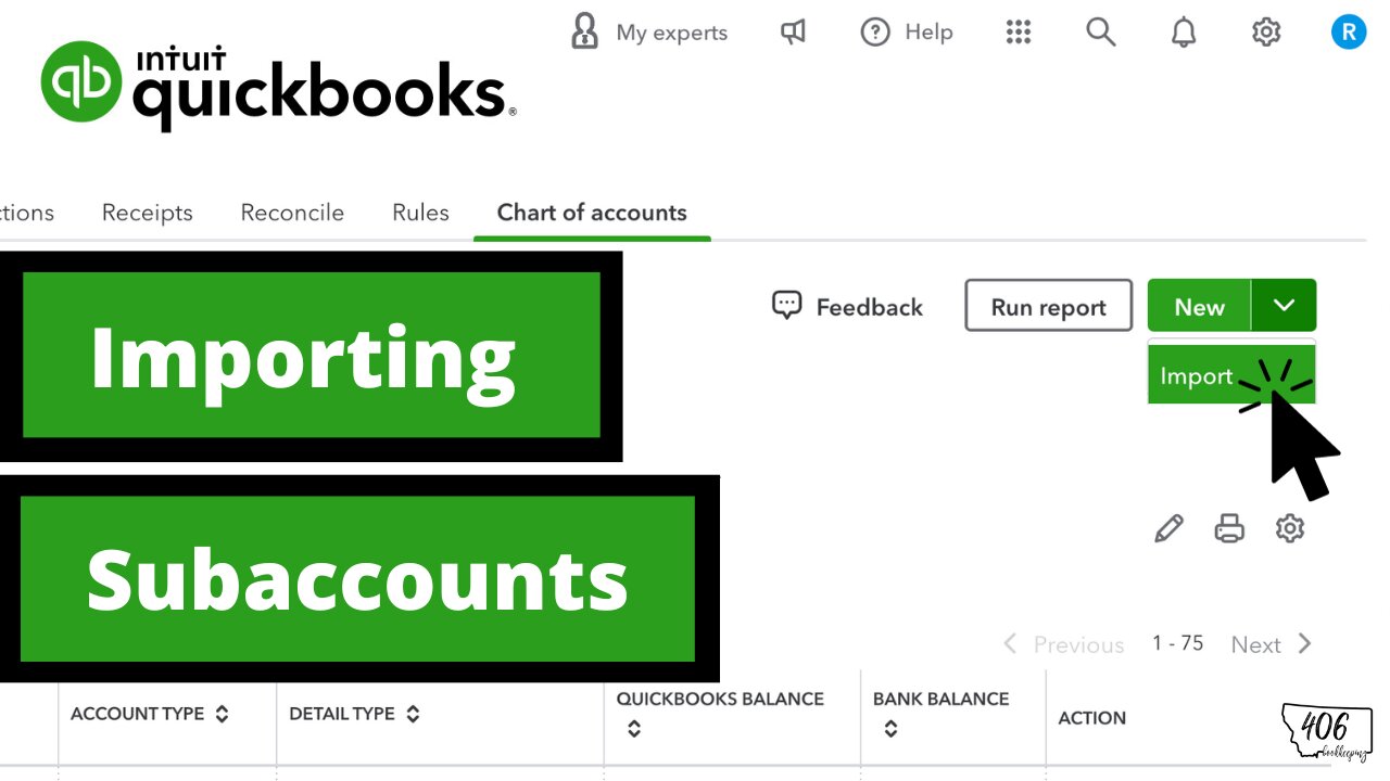 Importing Subaccounts in QuickBooks Online in 2023