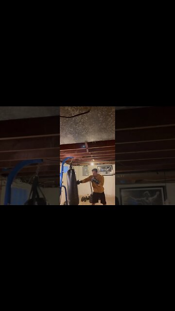 Boxing Practice in the basement