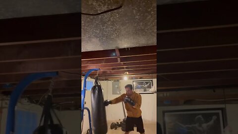 Boxing Practice in the basement