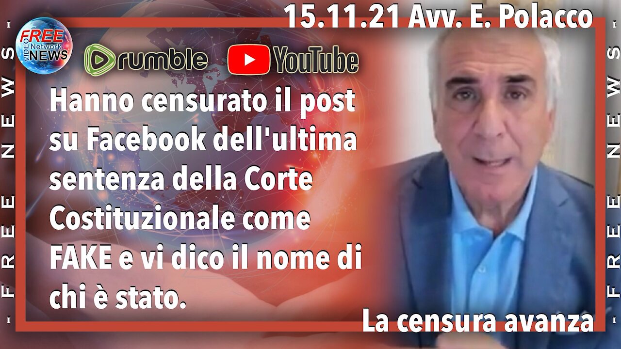 15.11.21 Avv. Polacco: la censura su Facebook avanza inesorabile.