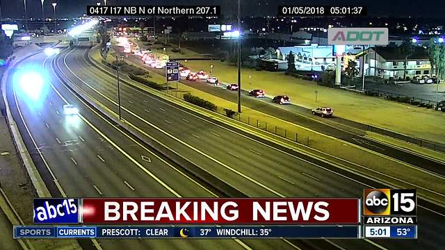 Crash closes portion of I-17 in Phoenix before morning commute