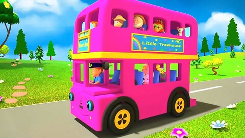 Pink Wheels On The Bus | Kindergarten Nursery Rhymes | Songs for Children