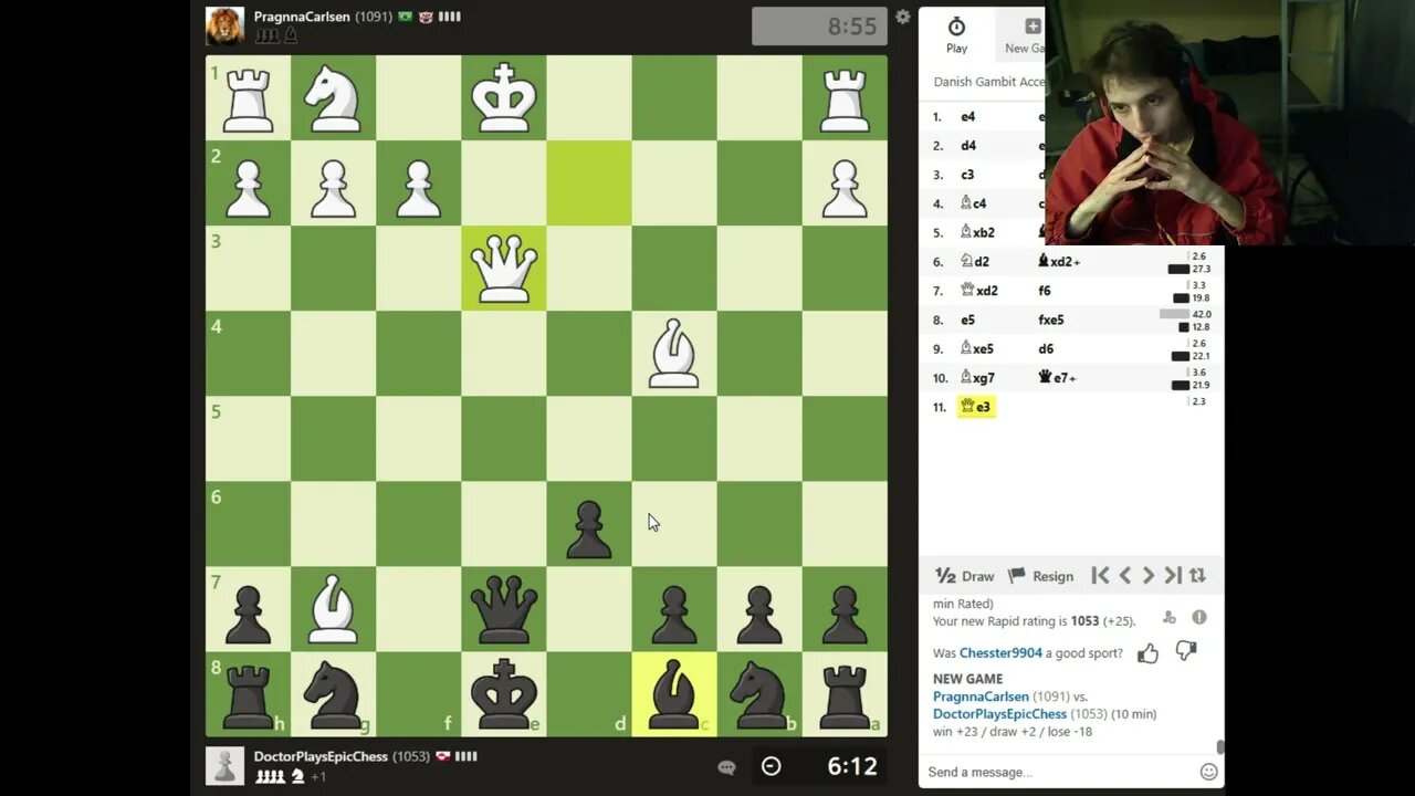 Online Rated Chess Match #11 On PC With Live Commentary