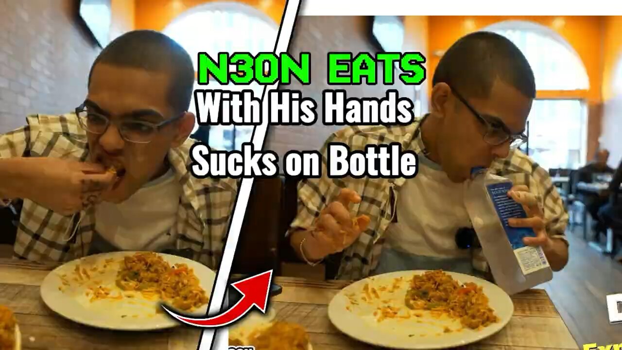 N3on Eats with his Hands and Sucks on Bottle