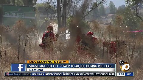 SDG&E may cut off power to 40,000 during red flag