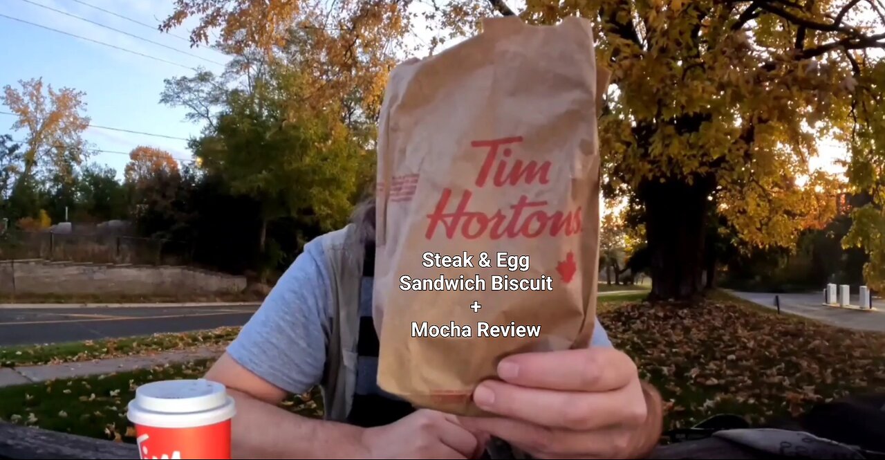 Tim Hortons Steak & Egg sandwich Biscuit + Mocha Review