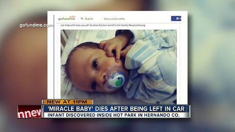 Infant dies after being left in hot car in Hernando County