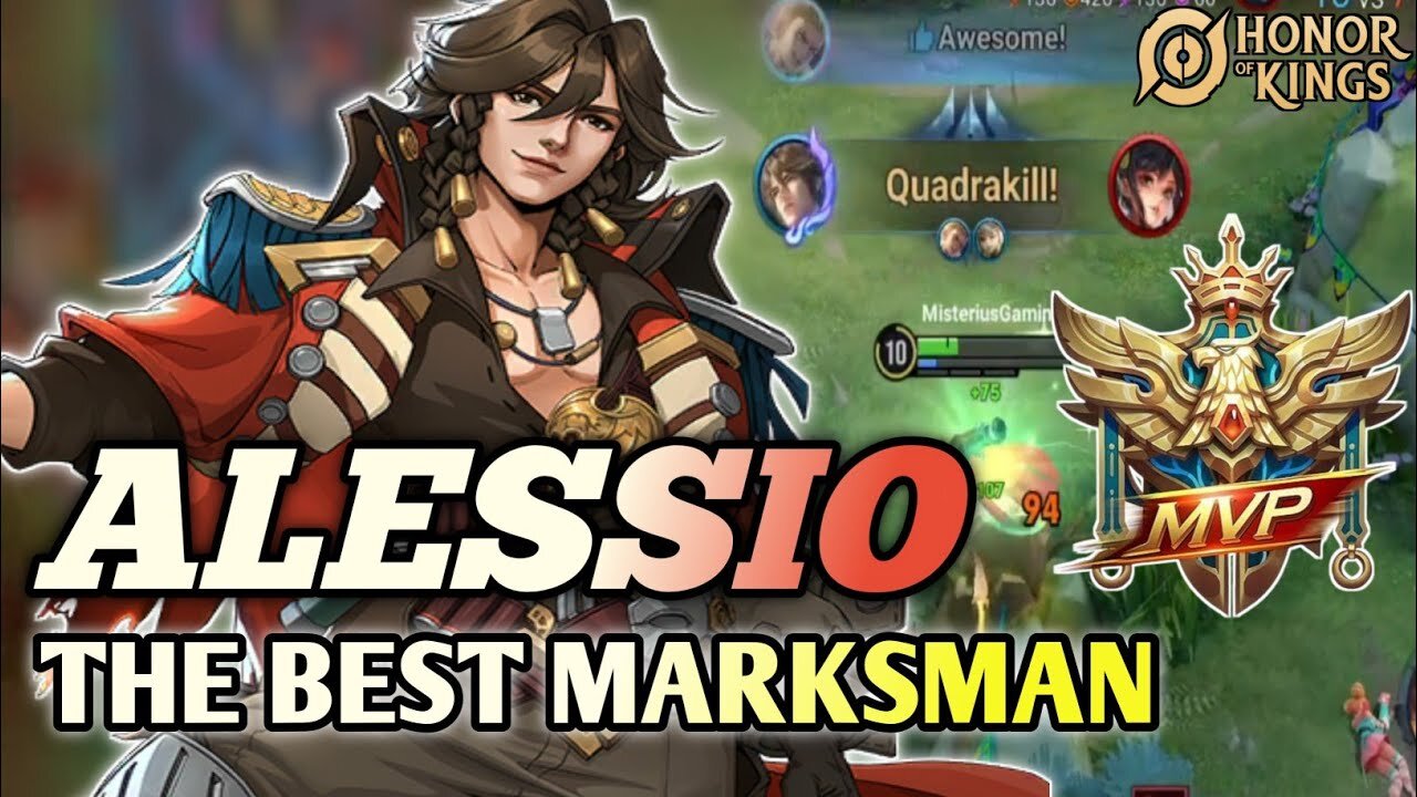 Honor of Kings (HOK) Alessio Marksman Gameplay The best Marksman 💯% Broken - Honor of Kings