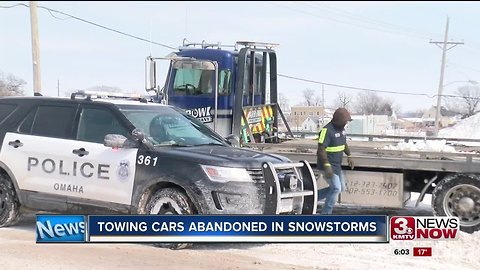 Towing Cars Abandoned in Snowstorms