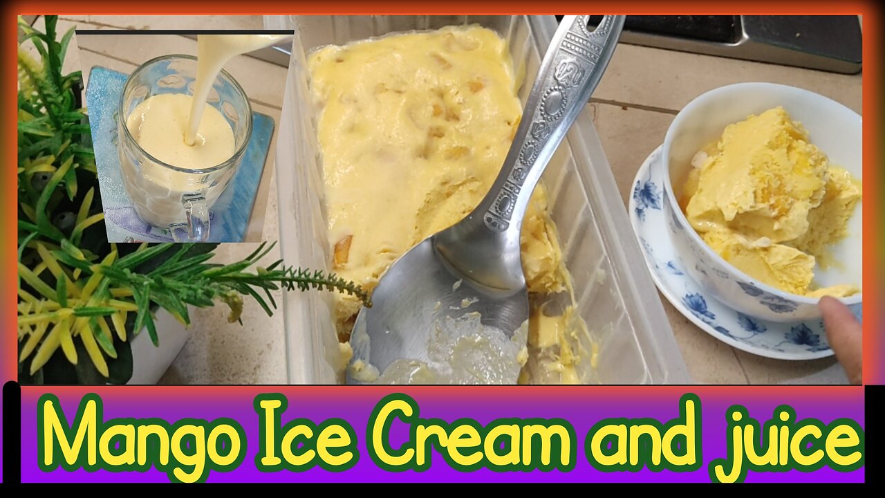 Delicious Mango ice cream | Homemade making 3 ingredients ice cream recipe|