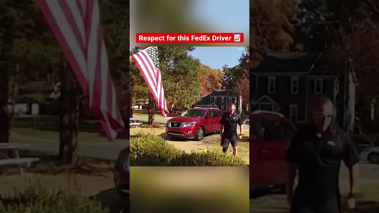 FedEx driver preforms patriotic act caught in 4k 📸