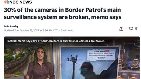 30% of the cameras in Border Patrol's main surveillance system are broken, memo says