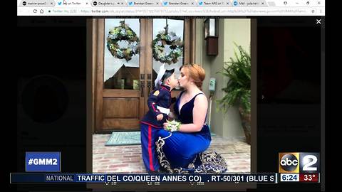 2-year-old stands in for his Marine brother in prom pictures