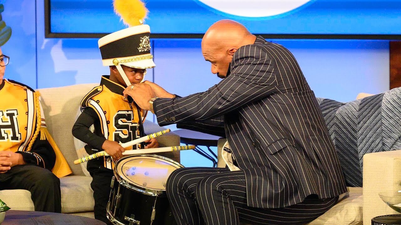 5-Year-Old Drummer Wows Steve Harvey! 🥁 👏