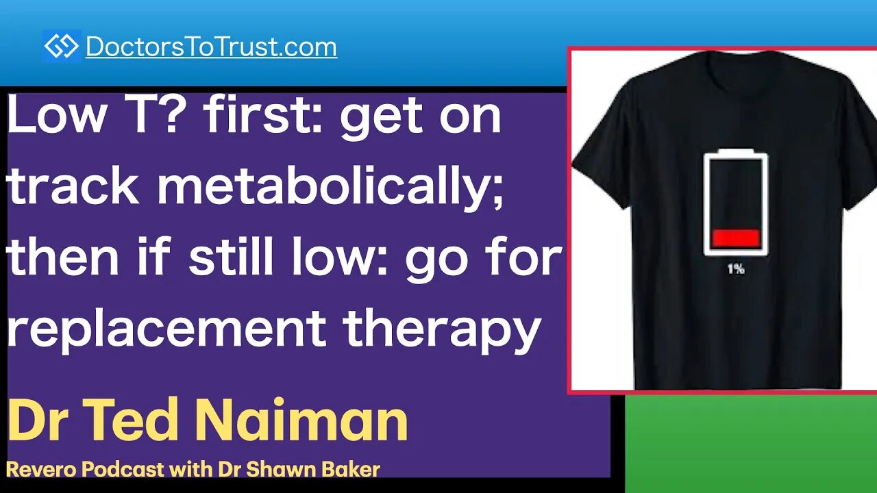 TED NAIMAN 6 | Low T? 1: get on track metabolically; then if still low: go for replacement therapy