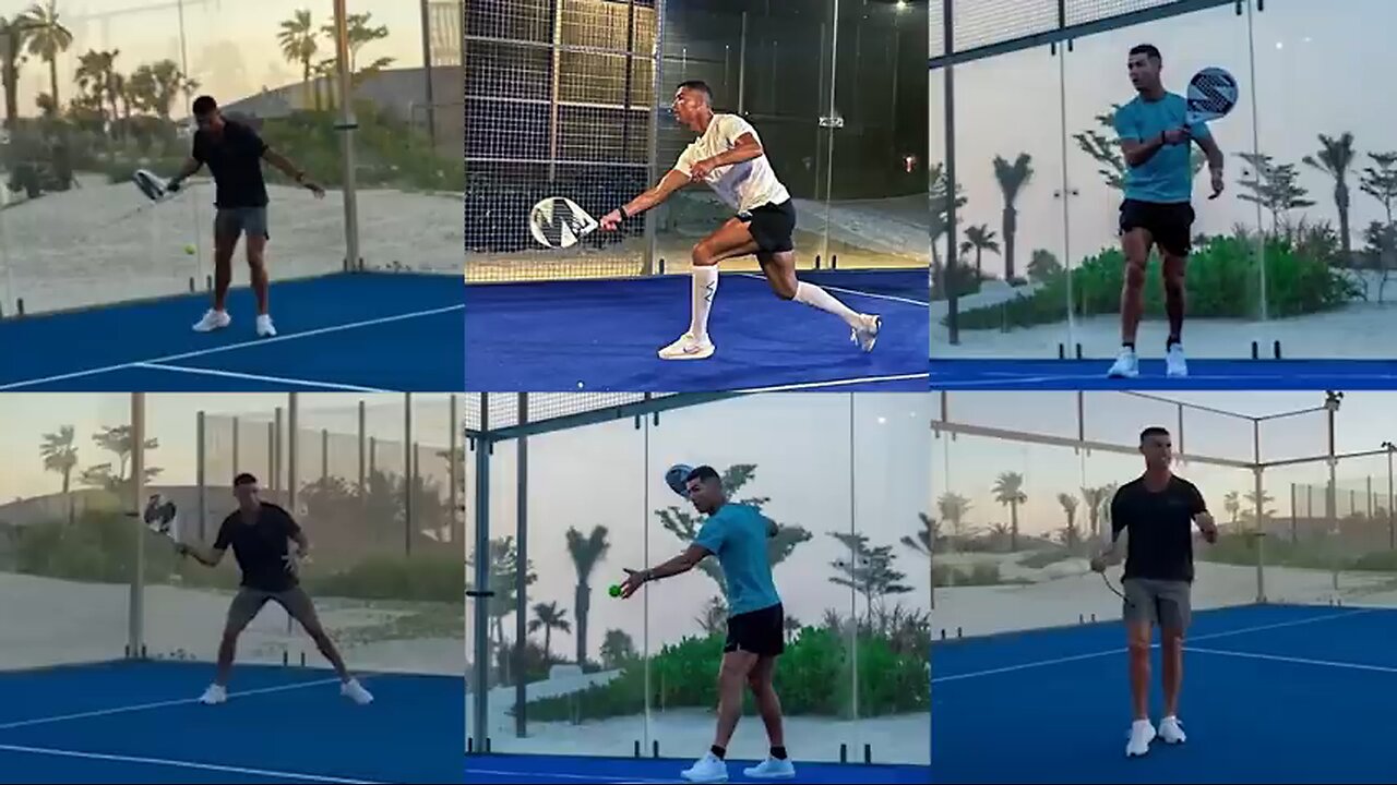 Cristiano Ronaldo in badminton practice