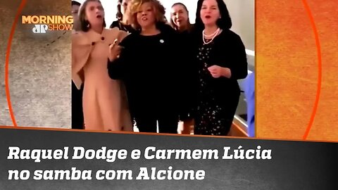 Raquel Dodge e Cármen Lúcia caem no samba com Alcione