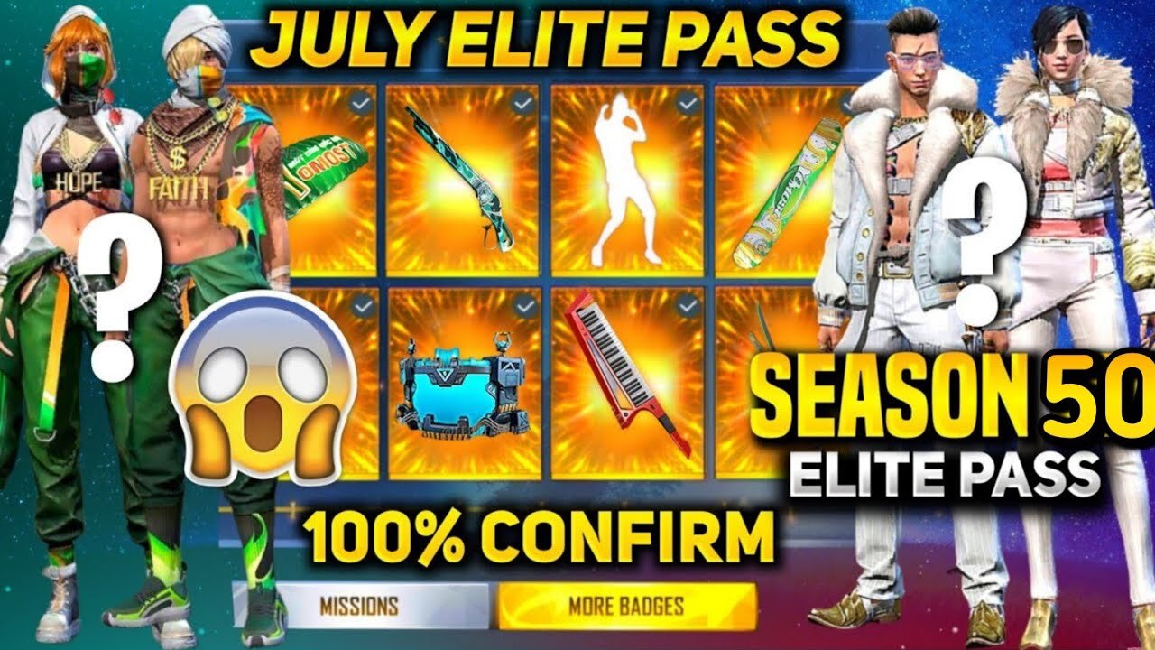 Free fire July Elite pass bundle 2022👿 || New season 50 elite pass full review 😱🎉🎉 #julyelitepass