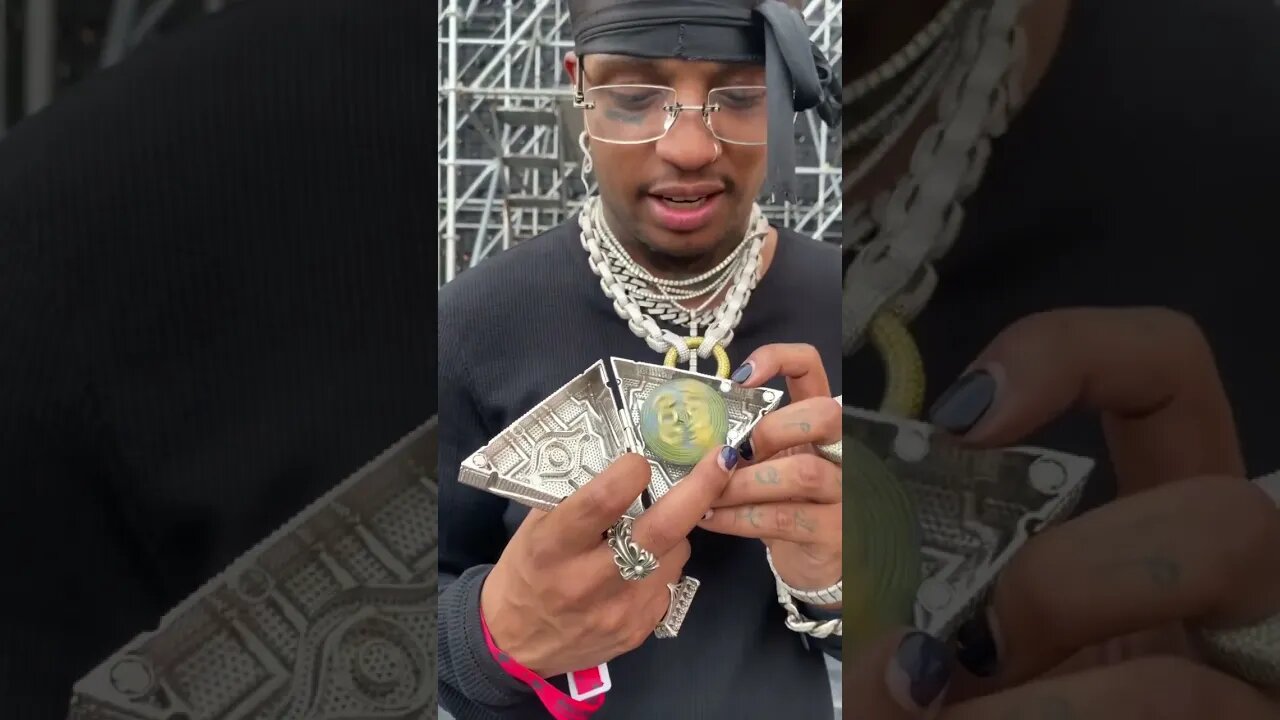 Juice WRLD inspired art SkiMask the Slump God, shares his jewelry #music #fyp #jewelry