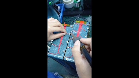 Welding of wires in lithium battery packs.