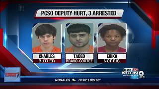 3 men arrested after deputy injured