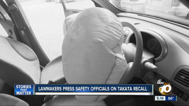 Lawmakers press safety officials on Takata recall