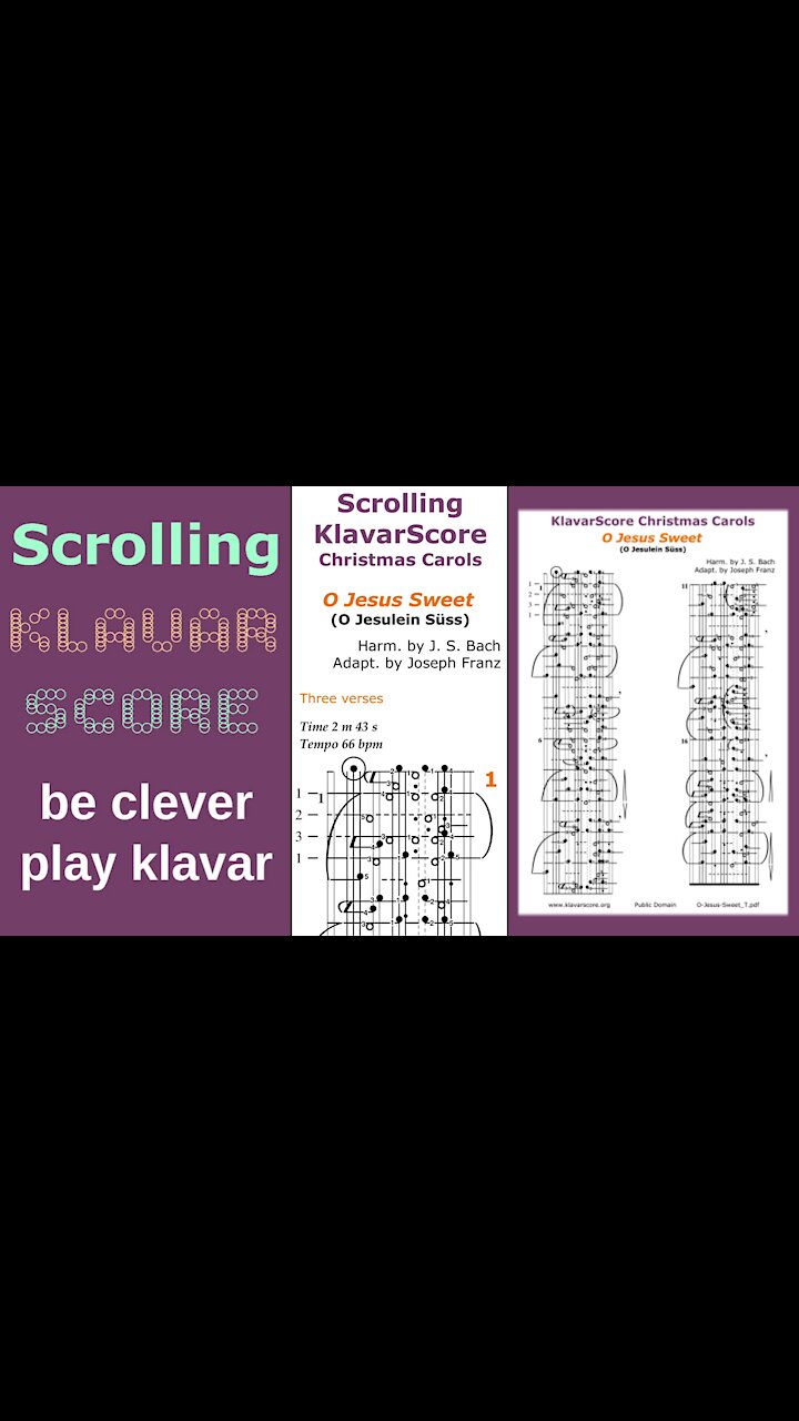 O Jesus Sweet. Harmony by J. S. Bach, adapted by Joseph Franz, Scrolling KlavarScore Sheet Music.