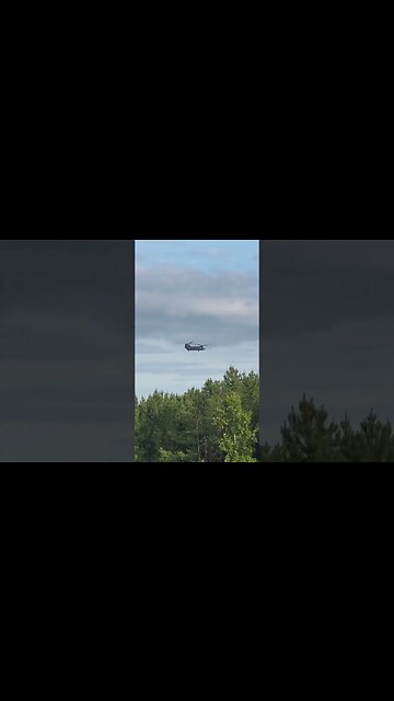 Chinook helicopter flying over our property