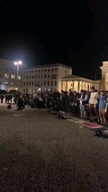 Over 120 mosques in Berlin, yet Muslims are praying in the streets. Coming to Your US cities soon!