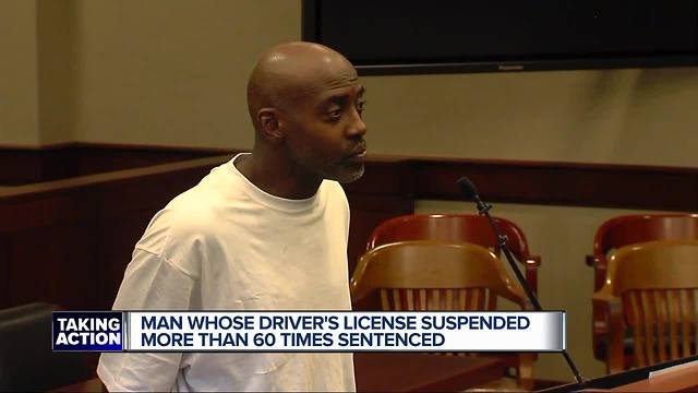 Man who had driver's license suspended more than 60 times sentenced