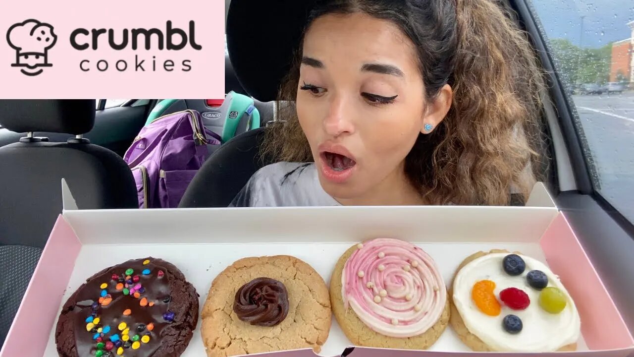 This Weeks Crumbl Cookies | Wedding Cake, Galaxy Brownie, Peanut Butter Blossom, Fruit Pizza