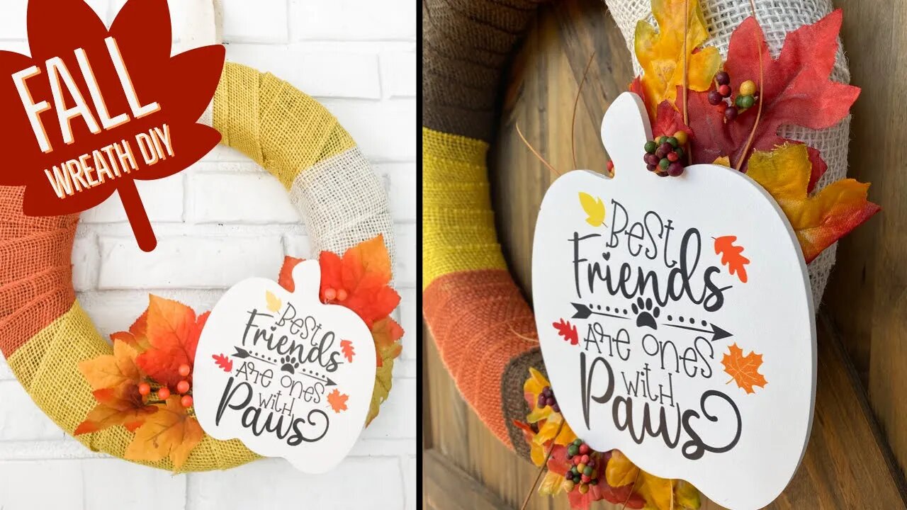 How to make a Dog Lover Burlap Wreath for Fall 🍂