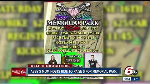 Mother of murdered Delphi teen hosts ride to raise money for Libby & Abby's memorial park