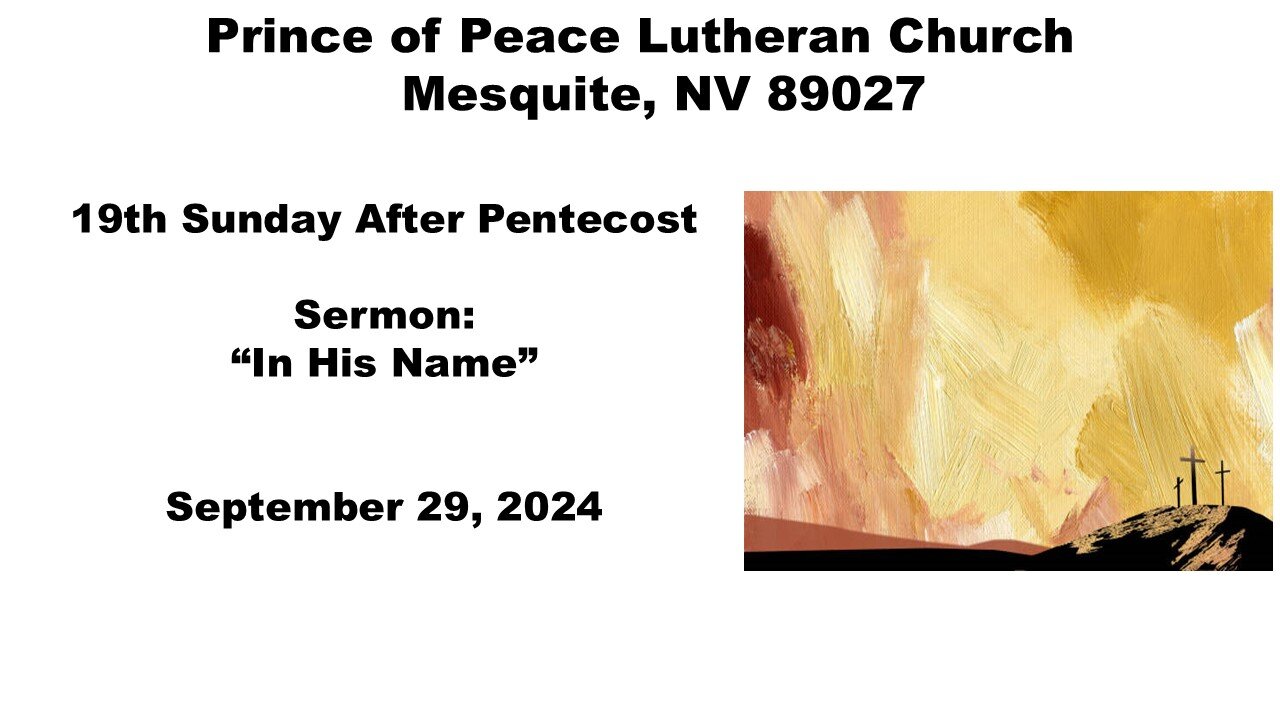 Part 1: Divine Service for the Nineteenth Sunday After Pentecost