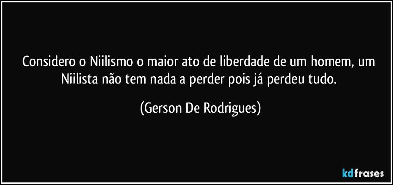 Niilista doidão, contra a hipocrisia religiosa!