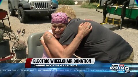 Tucson woman receives electric wheelchair donation after hers was stolen