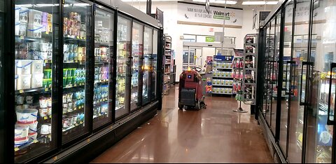 AI Robot that is using to clean the floor at Walmart