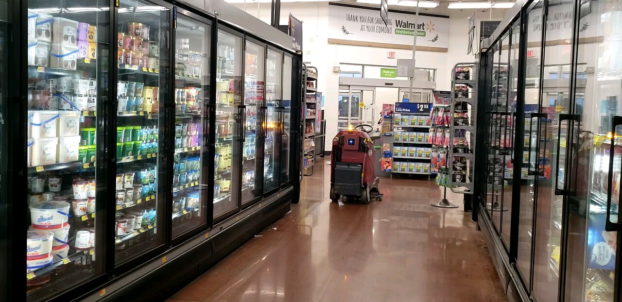 AI Robot that is using to clean the floor at Walmart