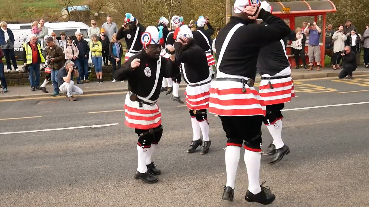 Britannia Coconut Morris & Stacksteads Brass Band - Bacup - Lancashire - Easter Saturday 23