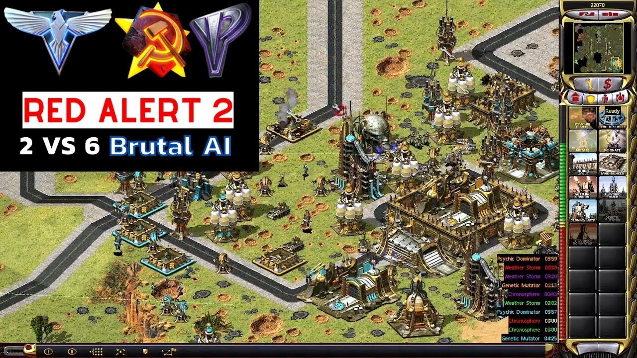 Red Alert 2 Yuri's Revenge I 2 Yuris vs 6 Allied Forces