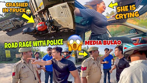 Live Crashed with Truck😭 Bike Stuck in Truck😱 POLICE FIR KARVADI💔 Preparation for Ladakh Ride