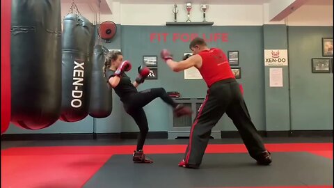 Beauty vs the Beast! #kickboxing #martialart #girlfighter #girlvsboy #femalemartialartist