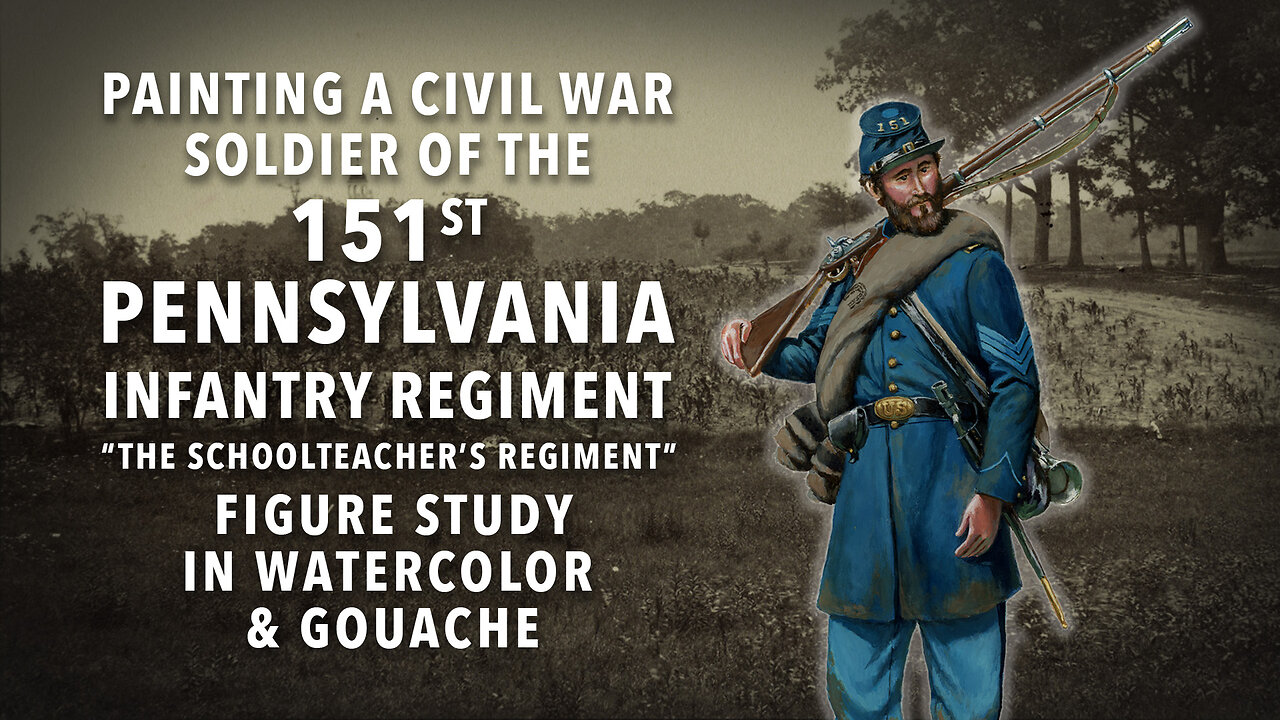 Artist paints a figure study of a Civil War Soldier of the 151st Pennsylvania Infantry Regiment