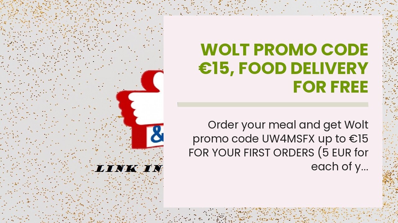 Wolt PROMO CODE €15, food delivery for FREE