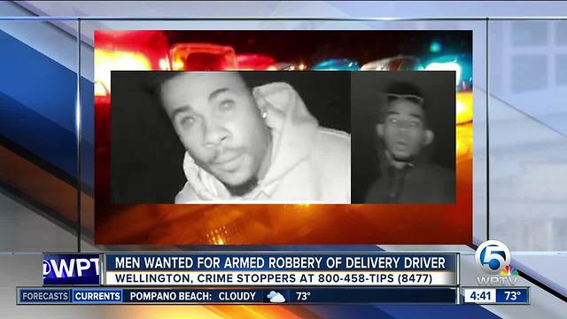 2 men sought in armed robbery of pizza delivery man in Wellington