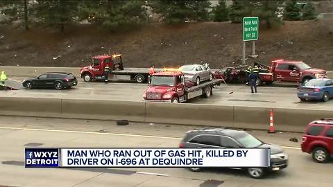 Driver who ran out of gas on I-696 hit, killed by passing vehicle