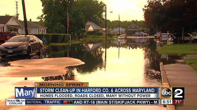 Clean-up begins after storm hits Harford County