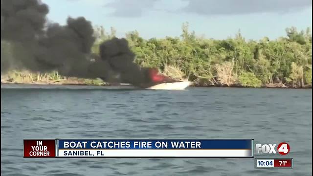 Boat Catches Fire Off Sanibel