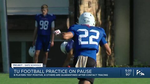 TU football practice on pause