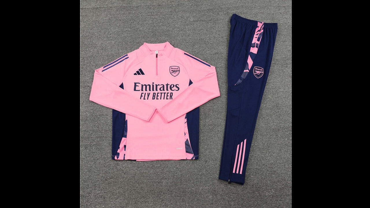 👉🏻⚽️2024/25 Arsenal Adult/Kid Pink Long Sleeve Tracksuit